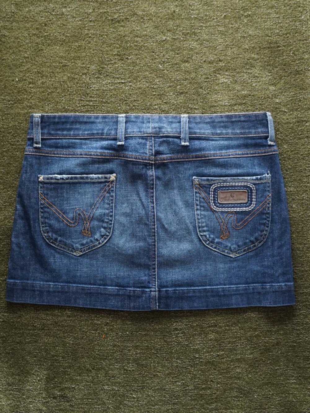Citizens of Humanity Denim Mini Skirt Button Detail Cool Back Pockets